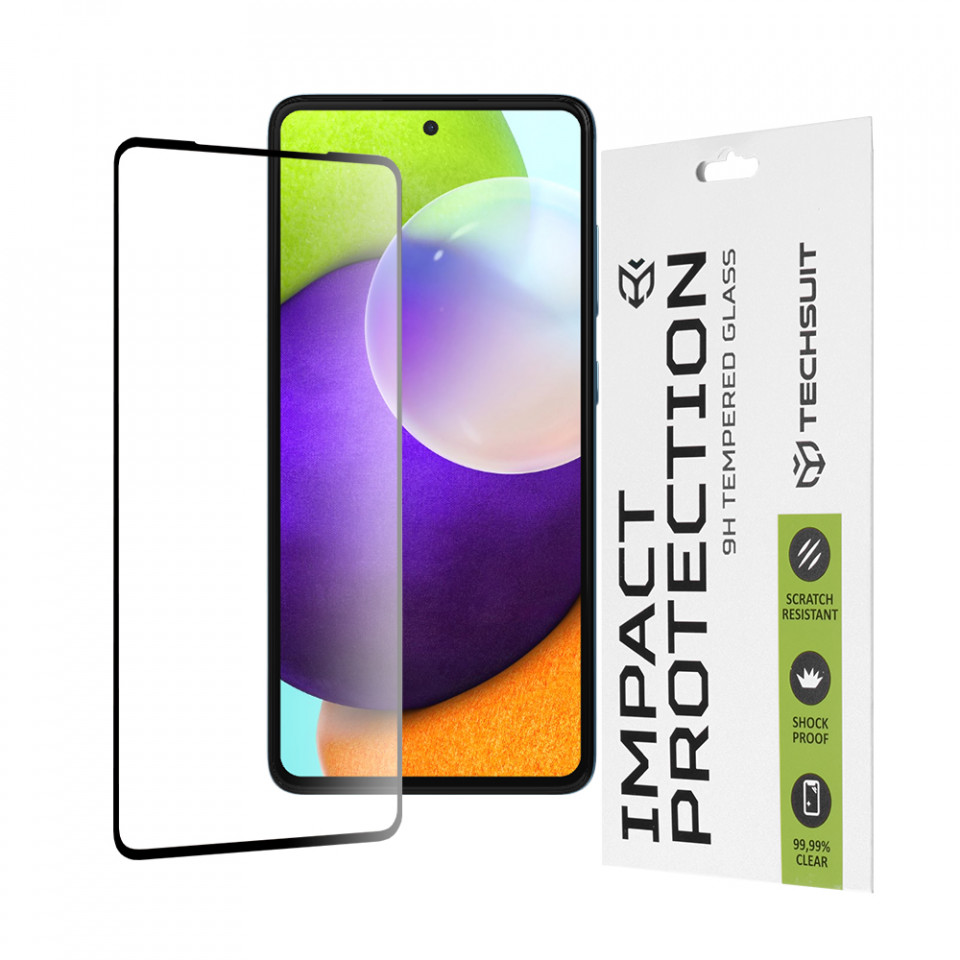 Folie Samsung Galaxy A52 5G, ce acopera tot ecranul 111D, Techsuit - Negru