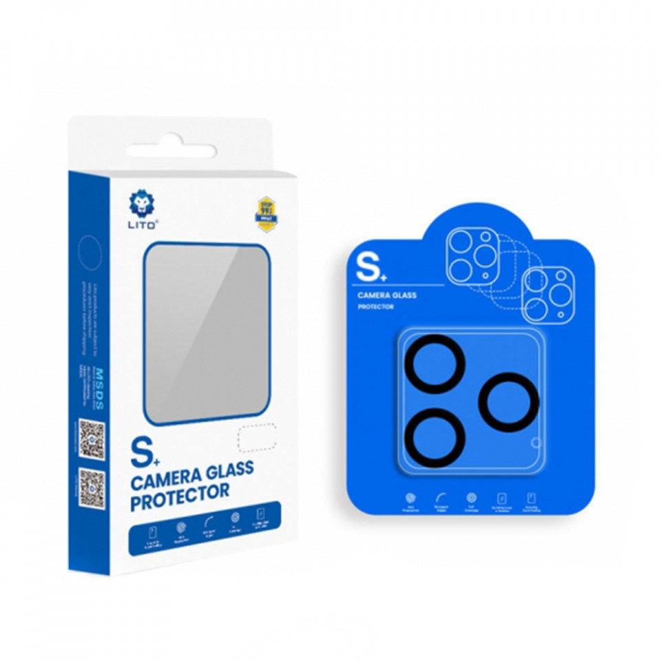 Folie Sticla Camera iPhone 13 Pro / 13 Pro Max, Lito S+ Camera Glass Protector - Negru/transparenta - 3 | YEO