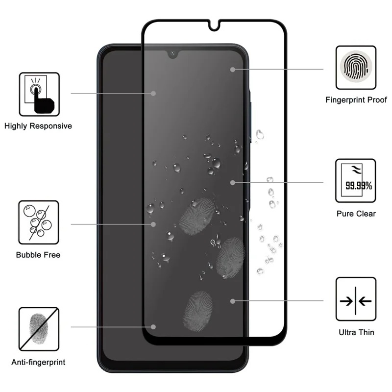 Folie sticla pentru Samsung Galaxy A07, full glue, SKYDDAR 5D - Negru - 1 | YEO