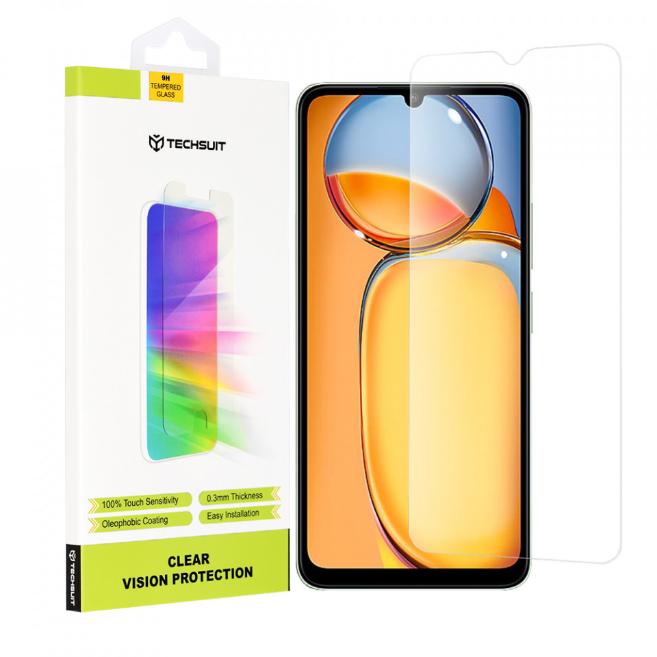 Folie Xiaomi Redmi 13C 4G / 13C 5G / Poco M6 / C65, Techsuit Clear Vision Glass - Transparent