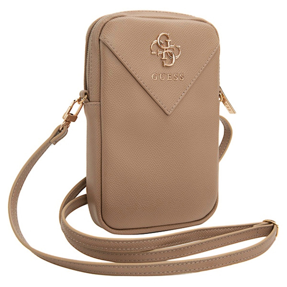 Geanta Guess, Piele Ecologica, Zip Triangle 4G, Auriu - 2 | YEO
