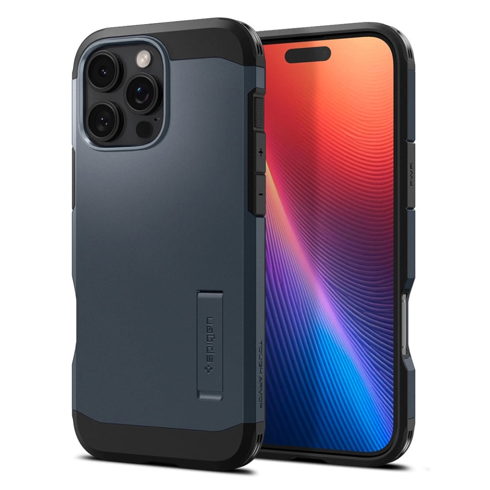 Husa Antisoc iPhone 16 Pro Max, Spigen Tough Armor - Albastru
