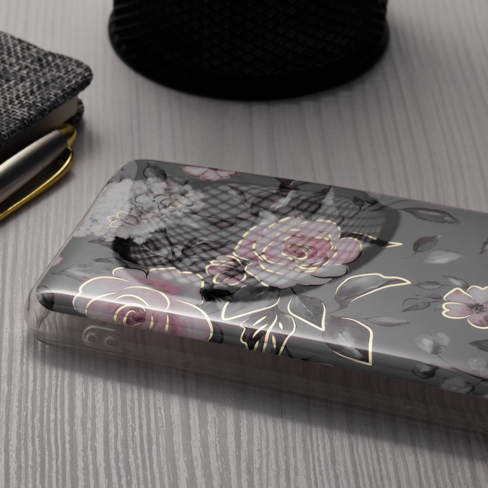 Husa Apple iPhone 14 Plus Marble Series, Techsuit - Bloom of Ruth Gray - 2 | YEO