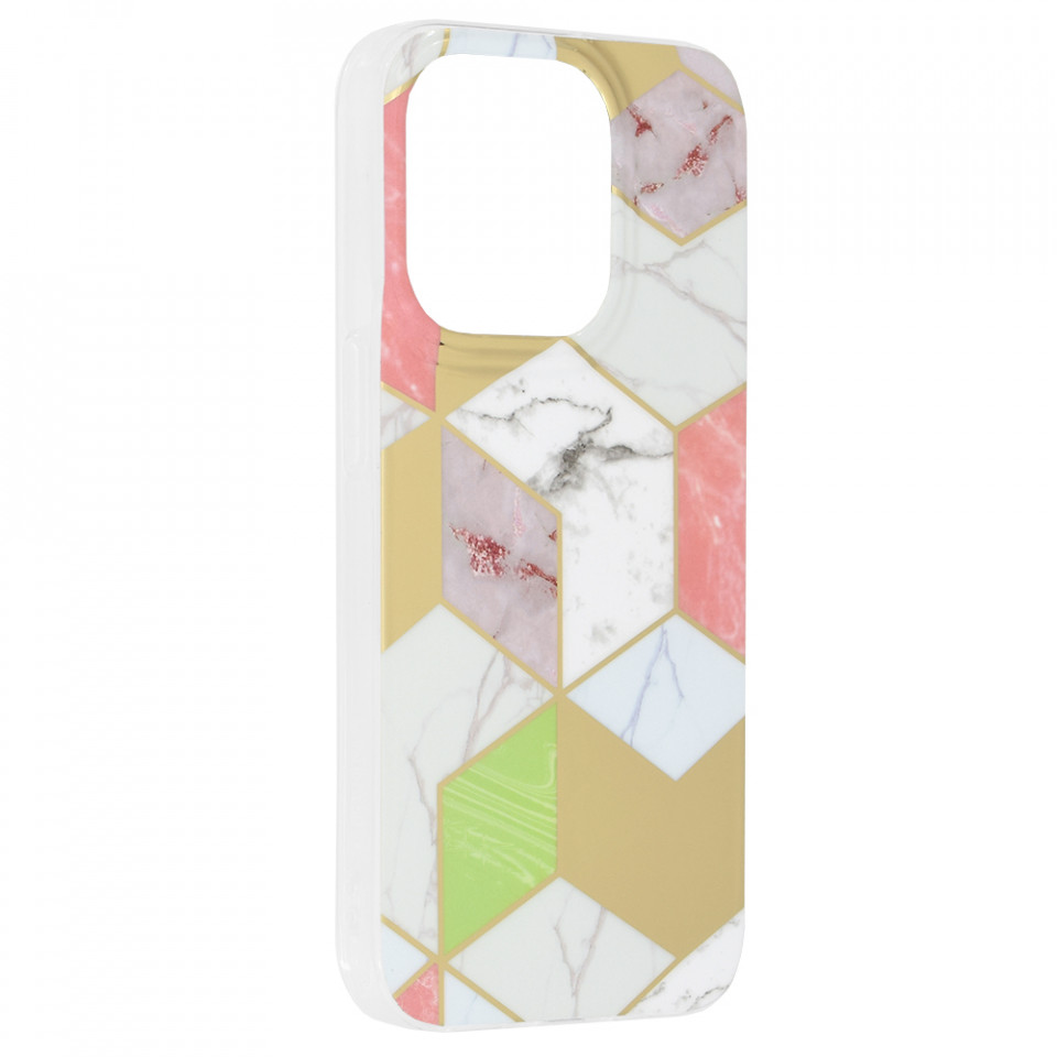 Husa Apple iPhone 14 Pro Marble Series, Techsuit - Purple Hex - 1 | YEO