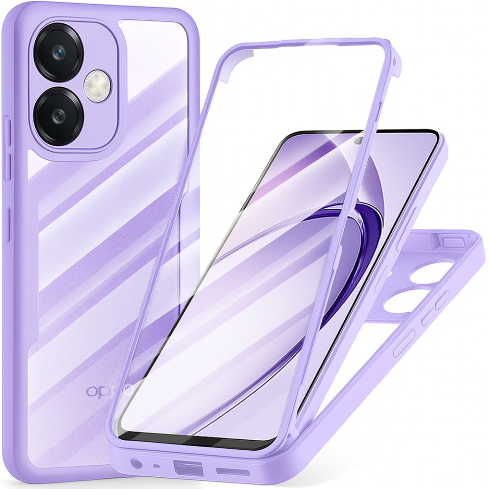 Husa + Folie pentru Oppo A40 4G / A60 5G, SKYDDAR INNOVATION, [Pachet 360°] ColorVerse, set cu sticker, Mov