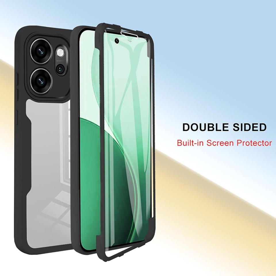 Husa + Folie pentru Oppo Reno14 FS 5G / Reno14 F, SKYDDAR INNOVATION, [Pachet 360°] ColorVerse, set cu sticker, Albastru - 1 | YEO