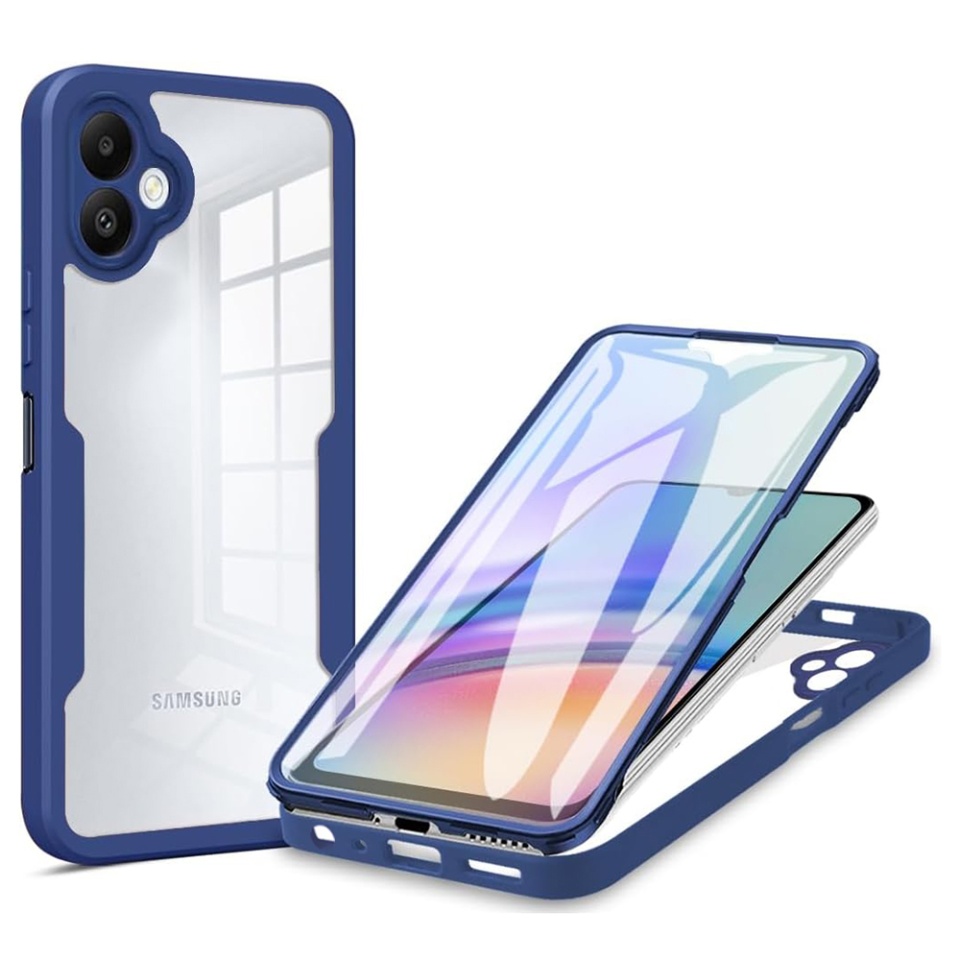 Husa + Folie pentru Samsung Galaxy A06, SKYDDAR INNOVATION, [Pachet 360°] ColorVerse, Albastru, set cu sticker