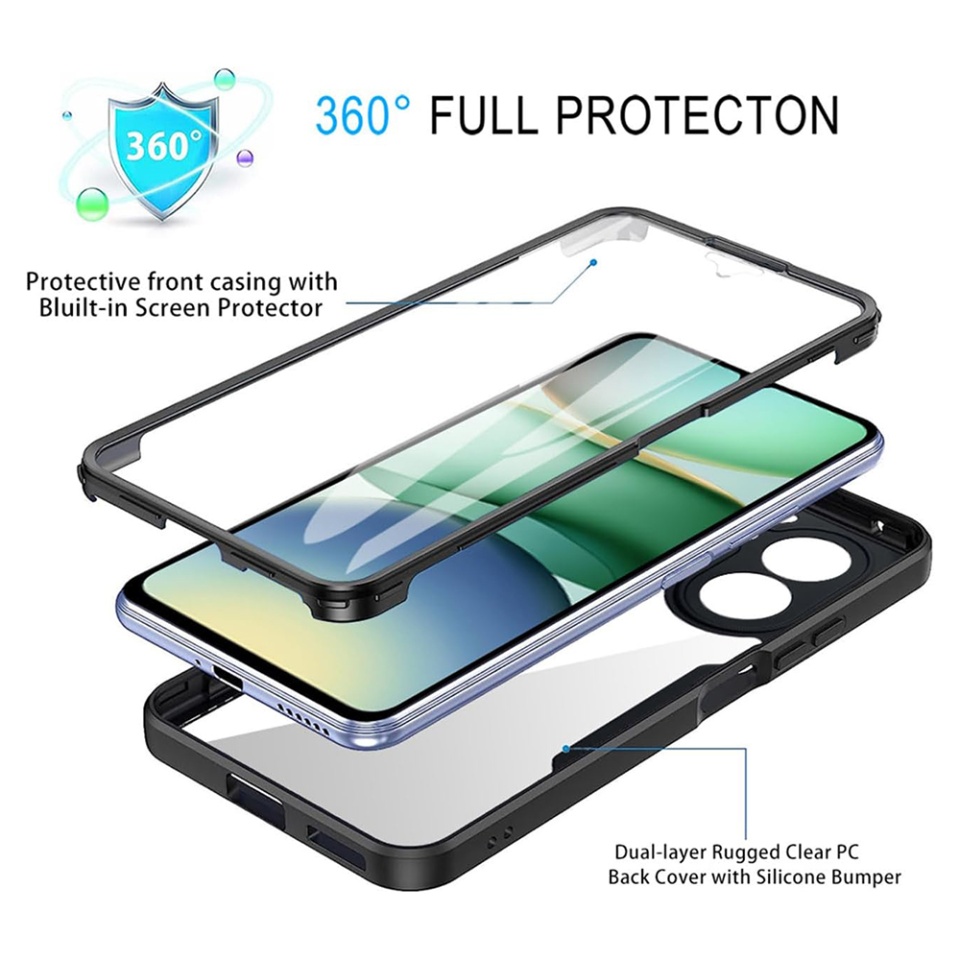 Husa + Folie pentru Xiaomi Redmi A5 4G (Standard), SKYDDAR INNOVATION, [Pachet 360°] ColorVerse, Mov, set cu sticker - 4