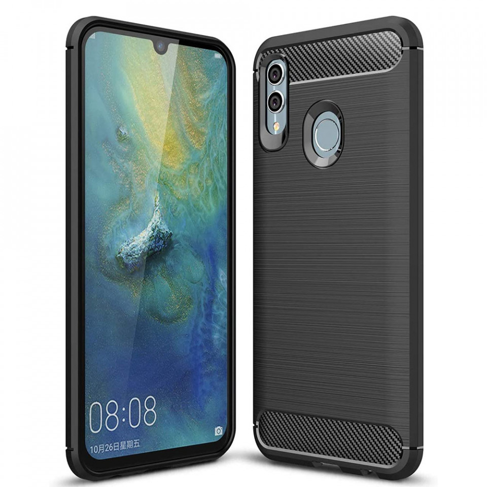 Husa Huawei P Smart 2019 / Honor 10 Lite, Carbon Silicone, Techsuit - Black