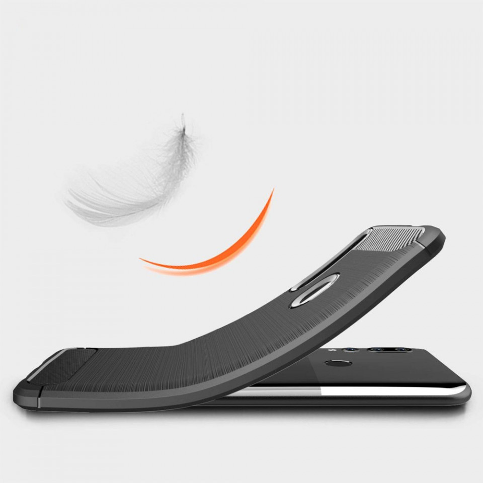Husa Huawei P Smart Z din silicon, Slim, cu textura Fibra Carbon - Negru - 3 | YEO