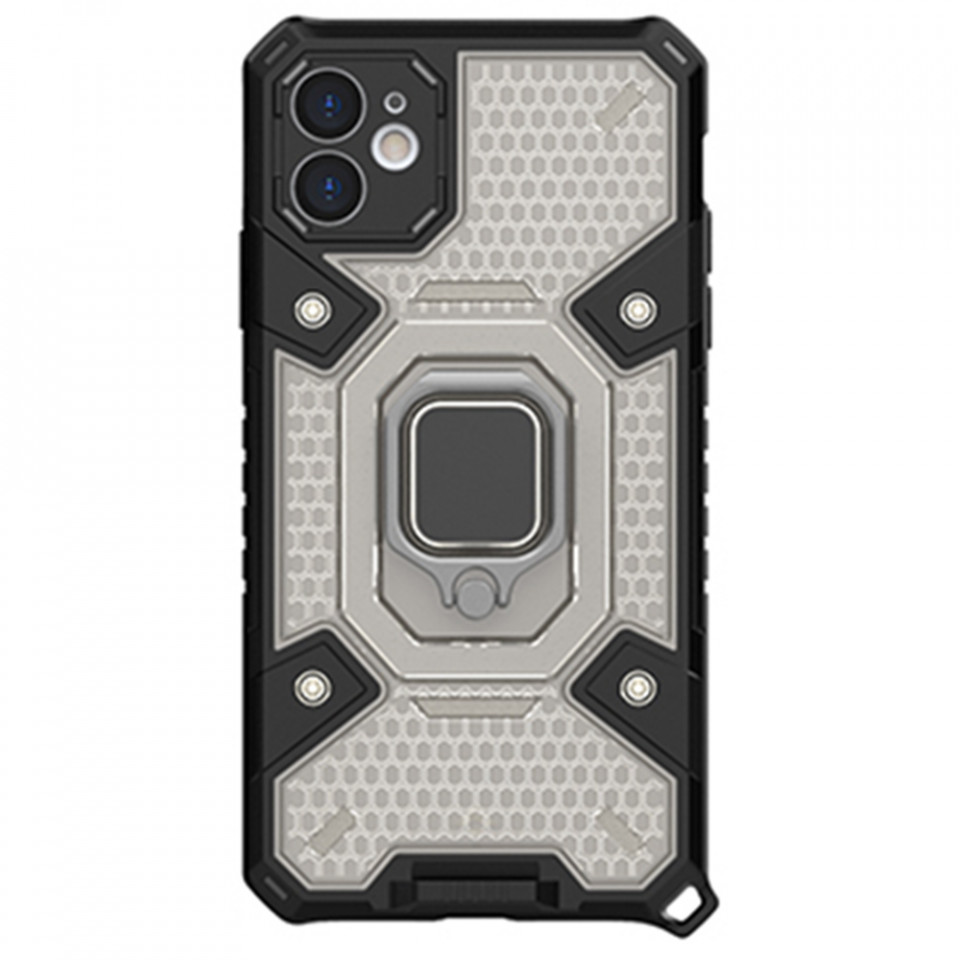 Husa iPhone 11 cu inel, Techsuit Honeycomb - Negru
