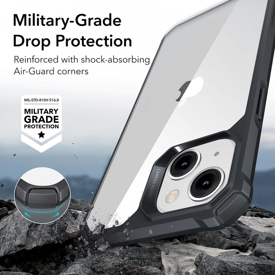 Husa iPhone 13 / 14, Air Armor ESR - Negru/transparenta - 4 | YEO