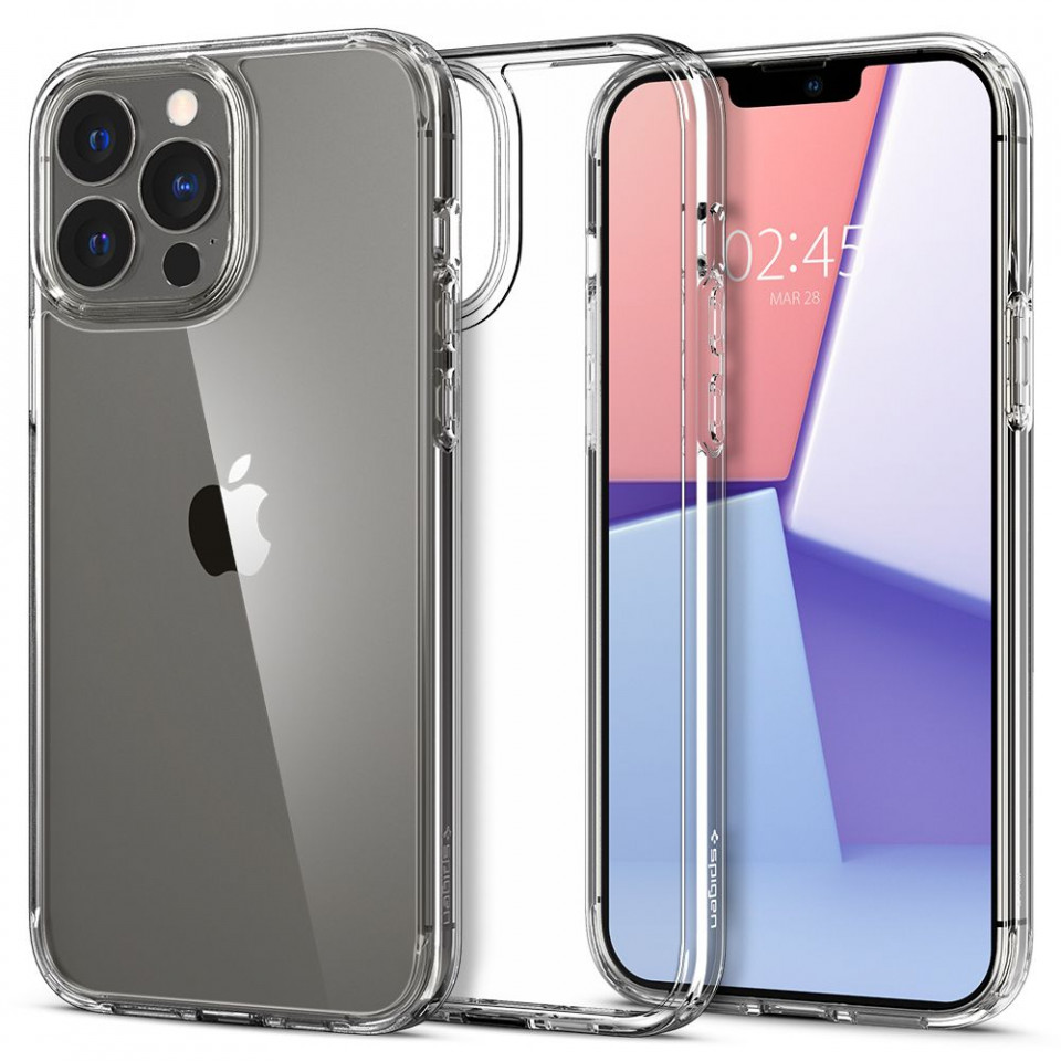 Husa iPhone 13 Pro, Spigen Ultra Hybrid - Crystal Clear