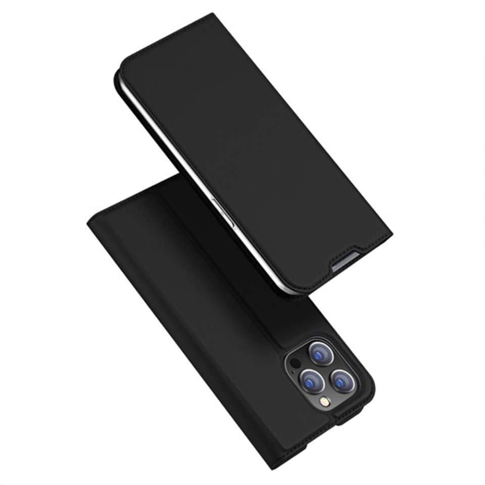 Husa iPhone 14 Pro tip carte, Skin Pro Dux Ducis - Negru