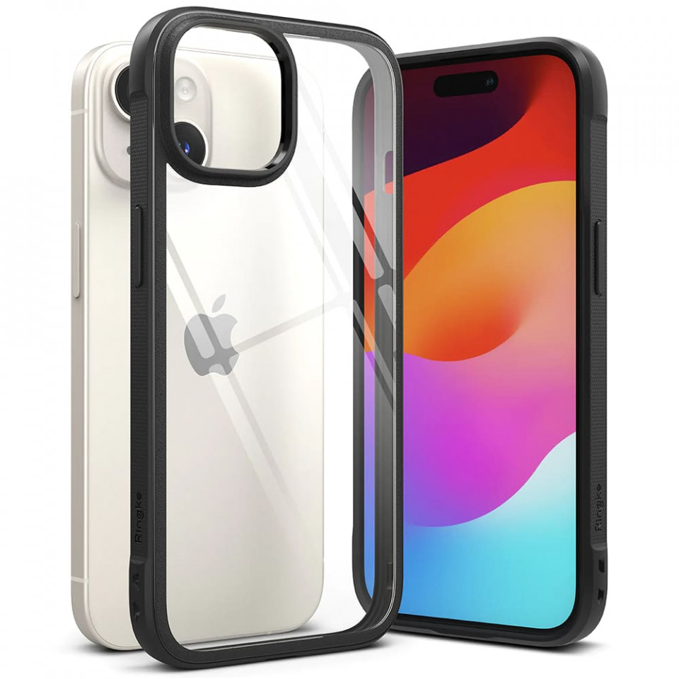 Husa iPhone 15 Plus, Ringke Fusion Bold - Negru