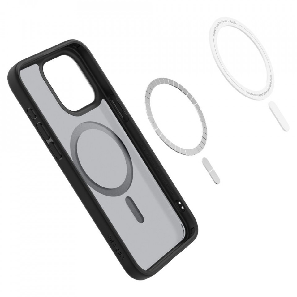 Husa iPhone 15 Pro Max, Spigen Ultra Hybrid MagSafe - Frost Black - 3 | YEO