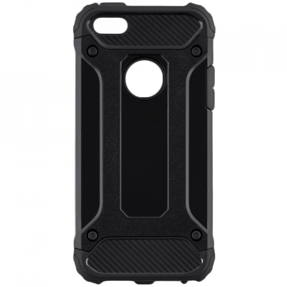 Husa iPhone 5 / 5s / SE din plastic dur, Techsuit Hybrid Armor - Negru