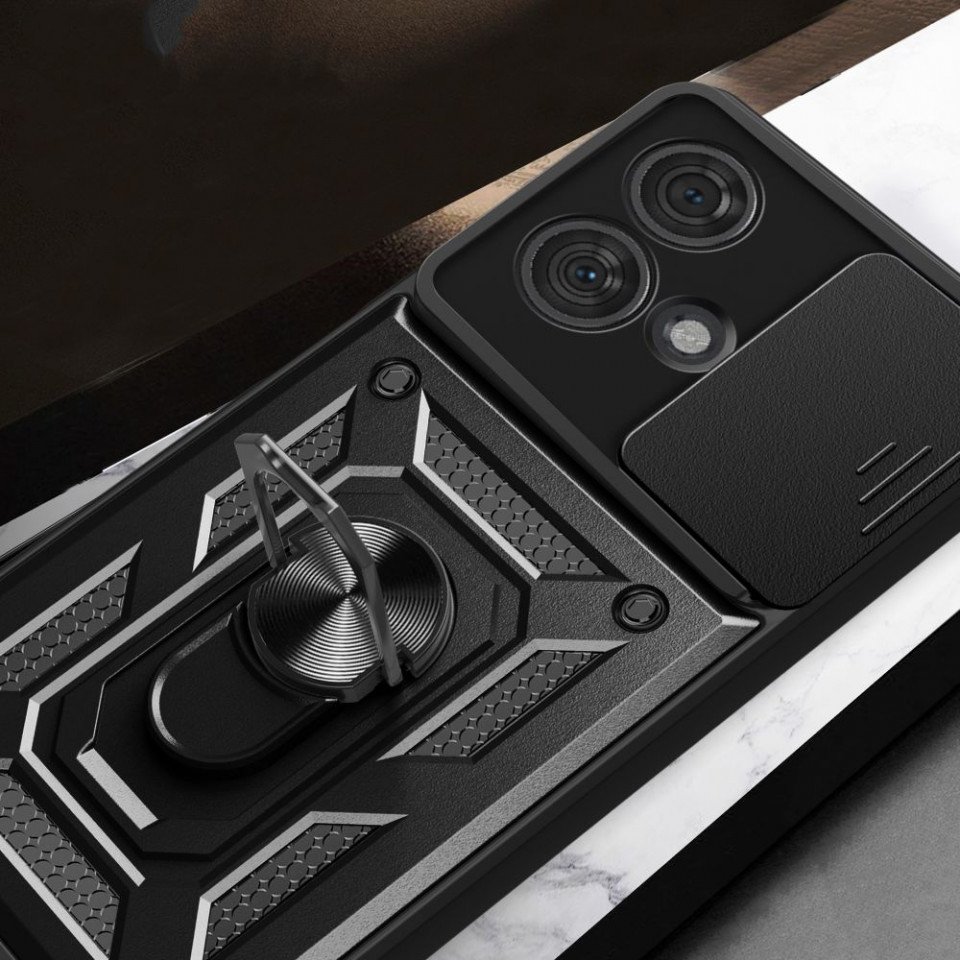 Husa Motorola Edge 40 Neo cu inel magnetic, Techsuit CamShield - Negru - 1 | YEO