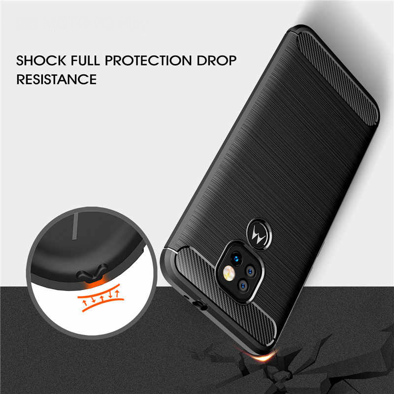 Husa Motorola Moto G9 Play din silicon, Slim, cu textura Fibra Carbon - Negru - 1 | YEO
