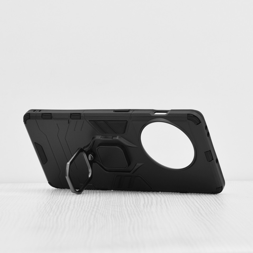 Husa OnePlus 11R / OnePlus Ace 2 cu inel, Techsuit Silicone Shield - Negru - 1 | YEO