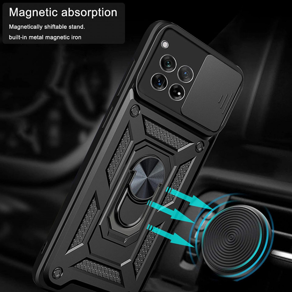 Husa OnePlus 12R cu inel magnetic si protectie camera Skyddar CamShield - Negru - 1 | YEO