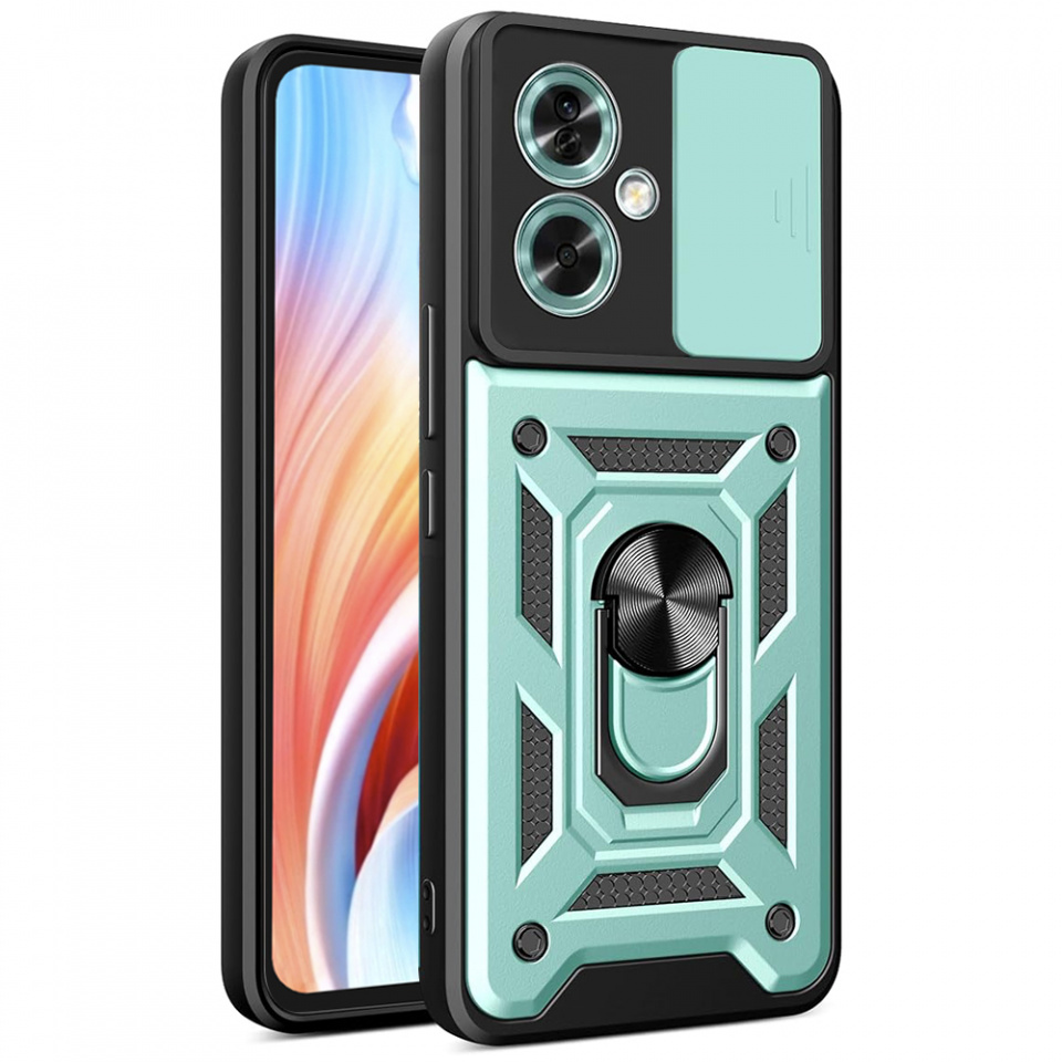 Husa Oppo A79 5G / OnePlus Nord N30 SE cu inel magnetic si protectie camera Skyddar CamShield - Mint