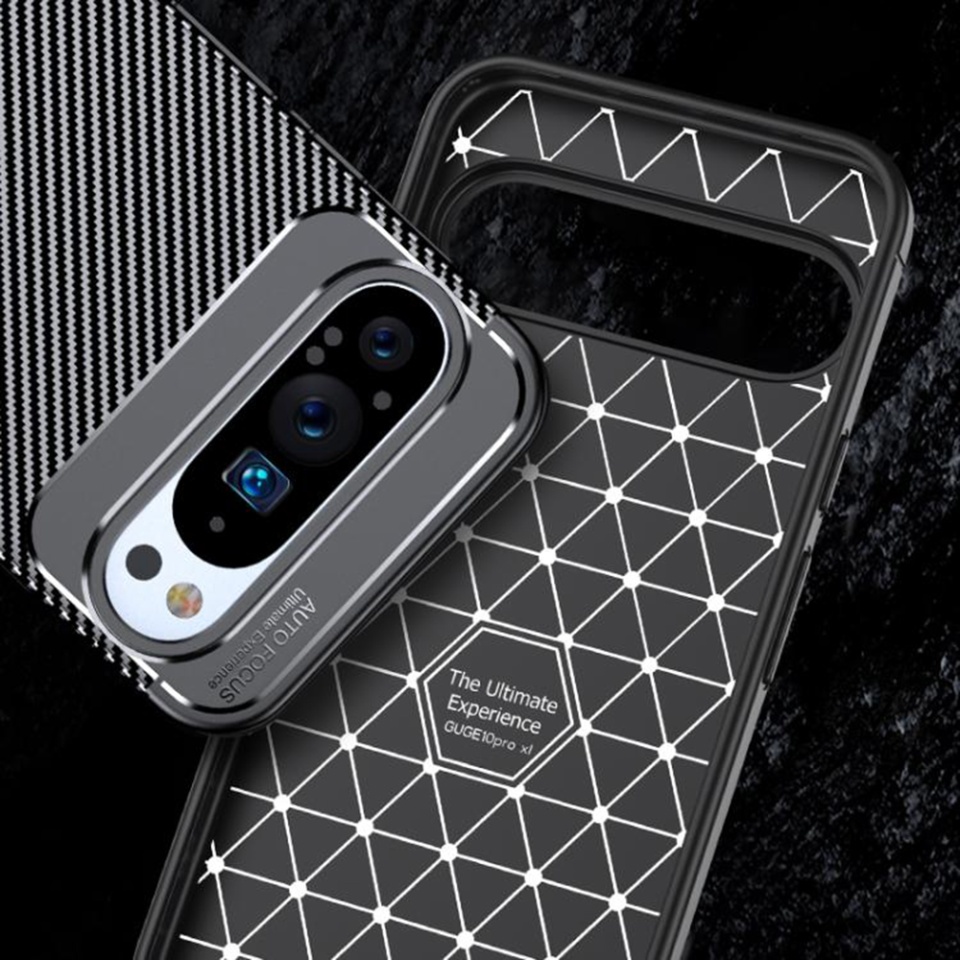 Husa pentru Google Pixel 10 / Pixel 10 Pro, SKYDDAR INNOVATION, CarbonFiber, Antisoc, set cu sticker, Negru - 2 | YEO