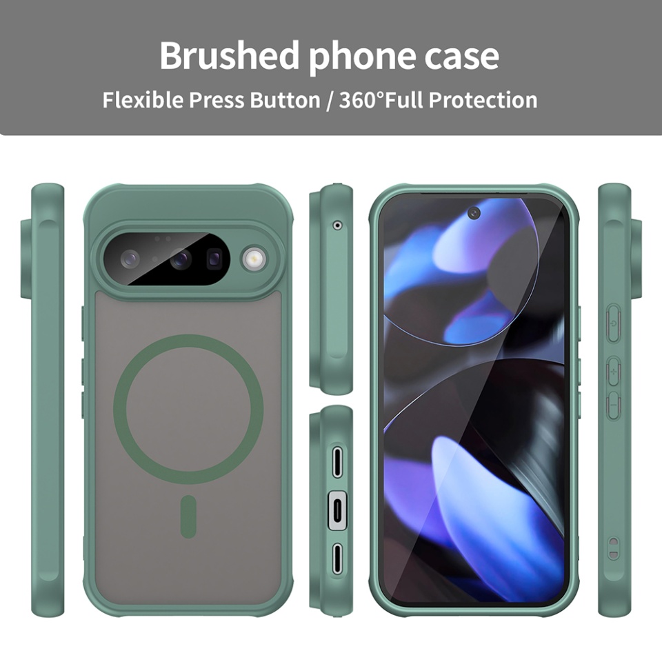 Husa pentru Google Pixel 10 Pro, SKYDDAR INNOVATION, HaloFrost MagSafe II, Antisoc, set cu sticker, Verde - 2 | YEO