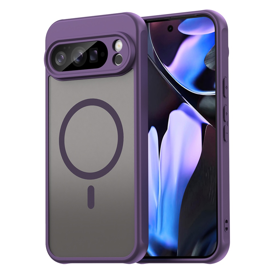 Husa pentru Google Pixel 10 Pro XL, SKYDDAR INNOVATION, HaloFrost MagSafe II, Antisoc, set cu sticker, Mov