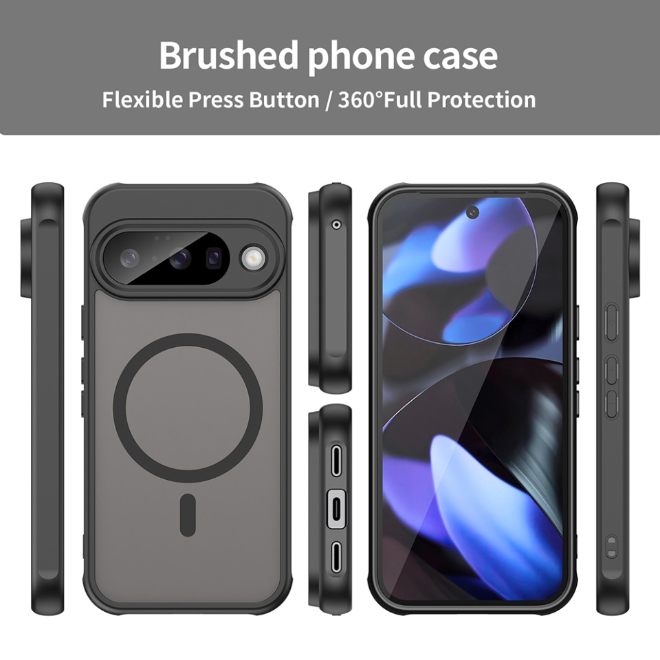 Husa pentru Google Pixel 10, SKYDDAR INNOVATION, HaloFrost MagSafe II, Antisoc, set cu sticker, Negru - 2 | YEO