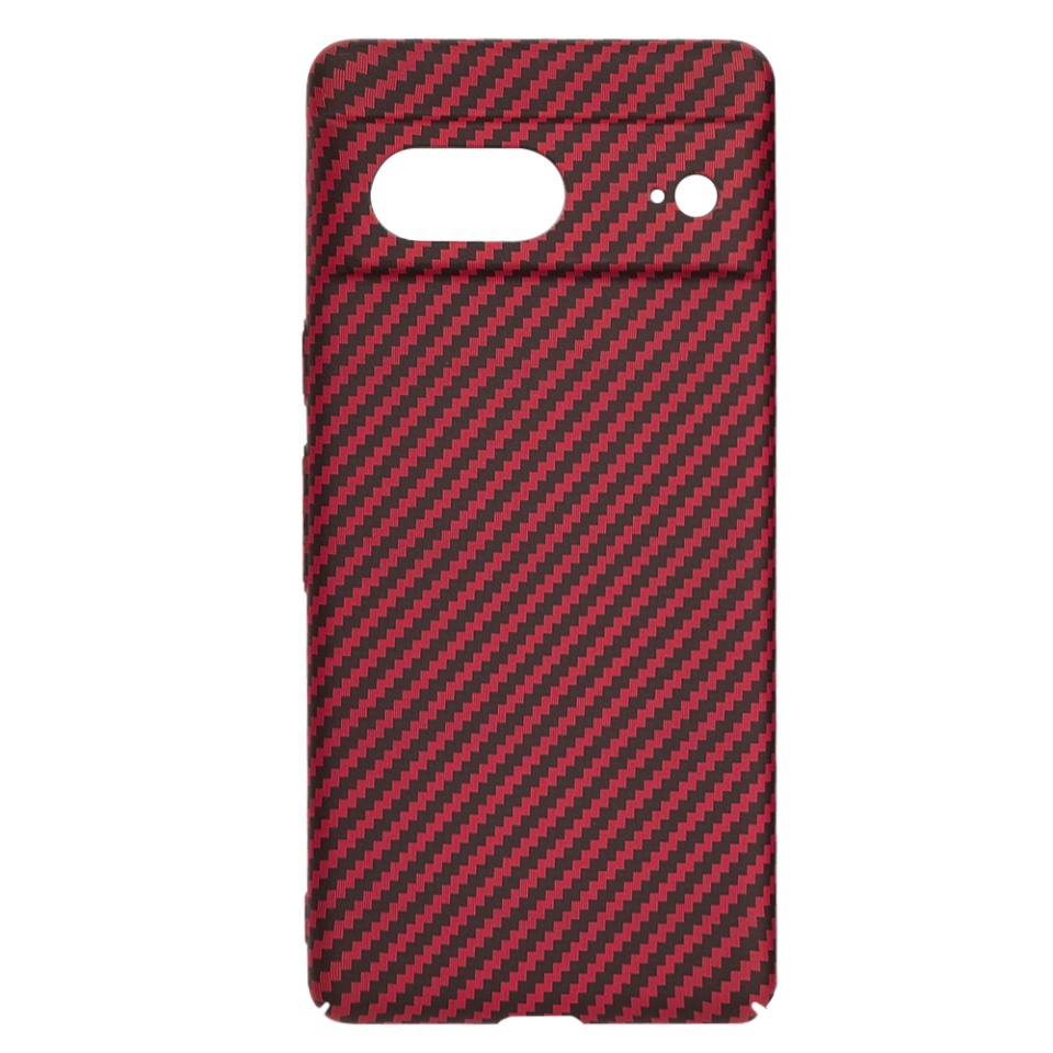 Husa pentru Google Pixel 7, Finisaj Premium cu Textura de Carbon, Design Elegant, SKDR CarbonFlex - Rosu - 3 | YEO
