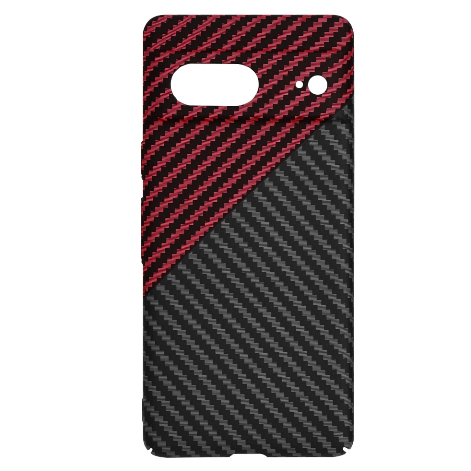 Husa pentru Google Pixel 7, Finisaj Premium cu Textura de Carbon, Design Elegant, SKDR CarbonFlex - Rosu inchis - 3 | YEO