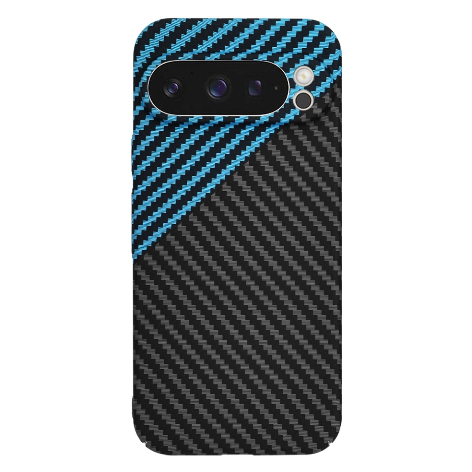 Husa pentru Google Pixel 9 Pro XL, Finisaj Premium cu Textura de Carbon, Design Elegant, SKDR CarbonFlex - Bleu - 3 | YEO