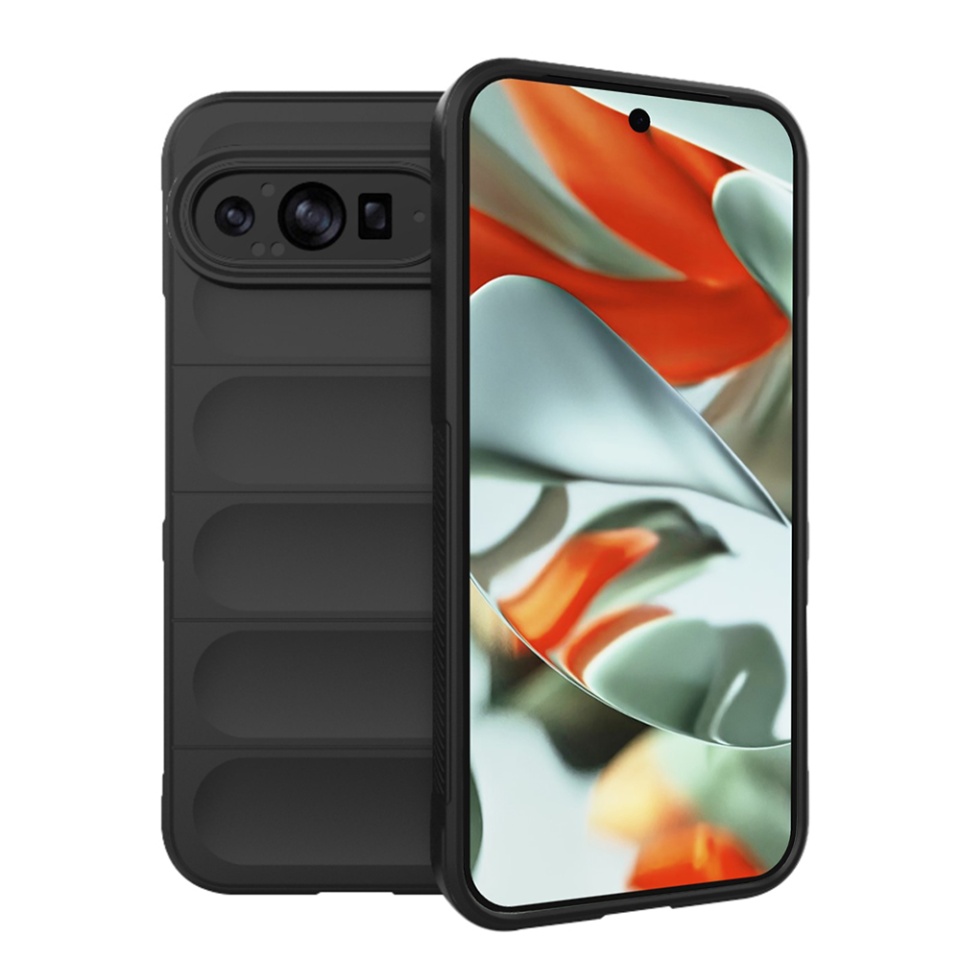 Husa pentru Google Pixel 9 Pro XL, SKYDDAR INNOVATION, Magic Shield, din Silicon Mat, set cu sticker, Negru