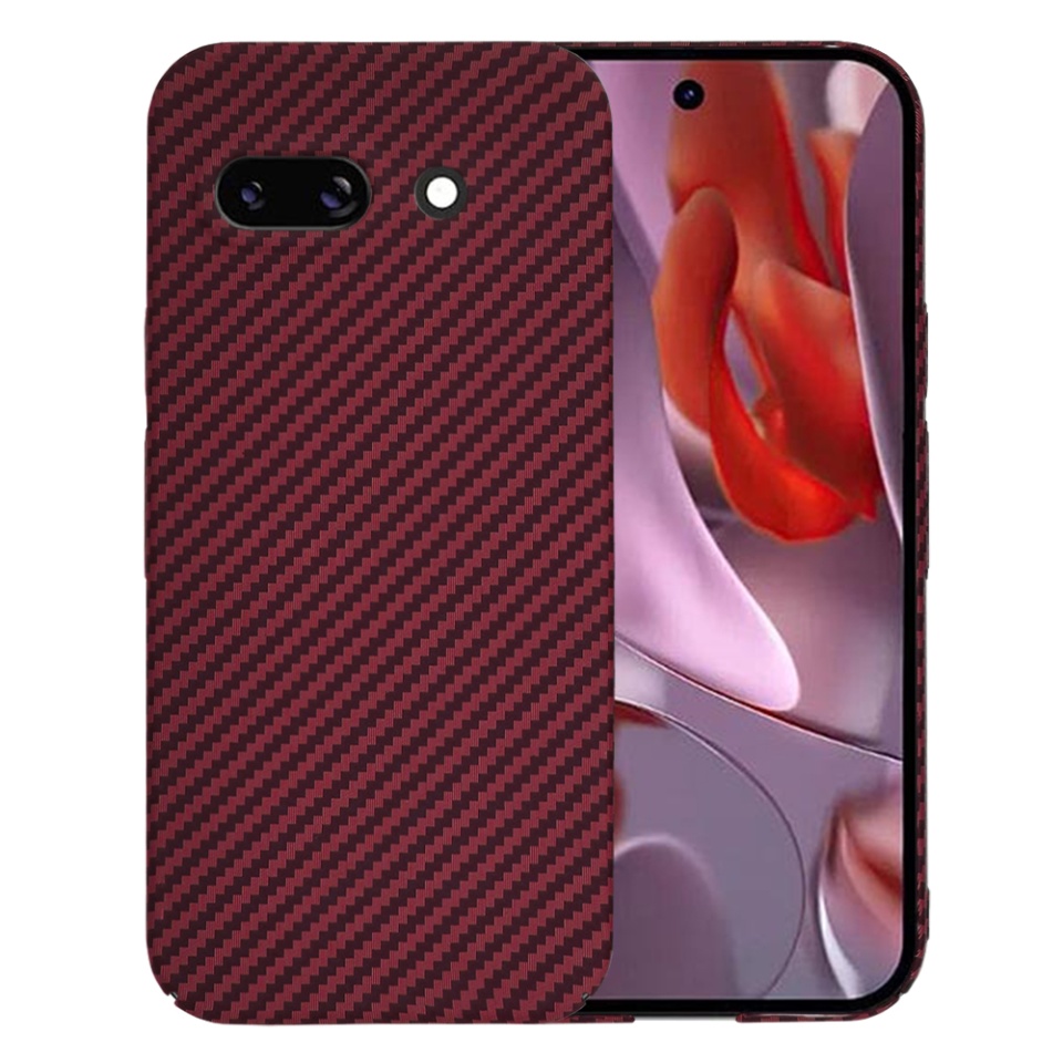 Husa pentru Google Pixel 9a, Finisaj Premium cu Textura de Carbon, Design Elegant, SKDR CarbonFlex - Rosu