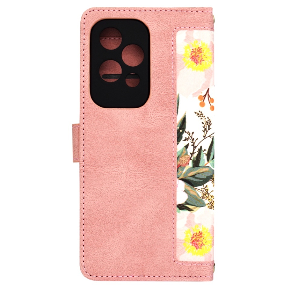 Husa pentru Honor 200 Lite, SKYDDAR INNOVATION, Flipcraft din Piele Ecologică, Stand Integrat, Buzunare pentru Carduri, set cu sticker, Roz - 2 | YEO