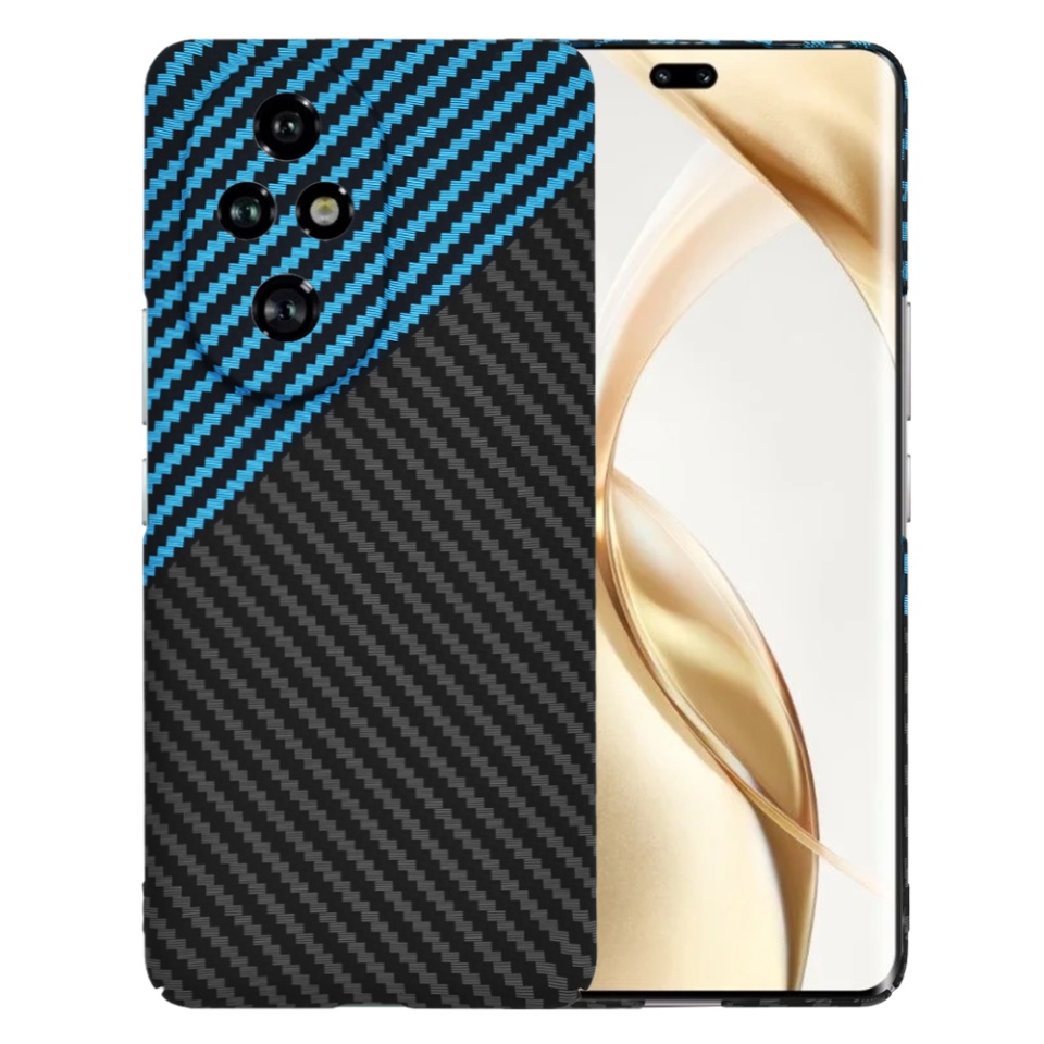 Husa pentru Honor 200 Pro, Finisaj Premium cu Textura de Carbon, Design Elegant, SKDR CarbonFlex - Bleu