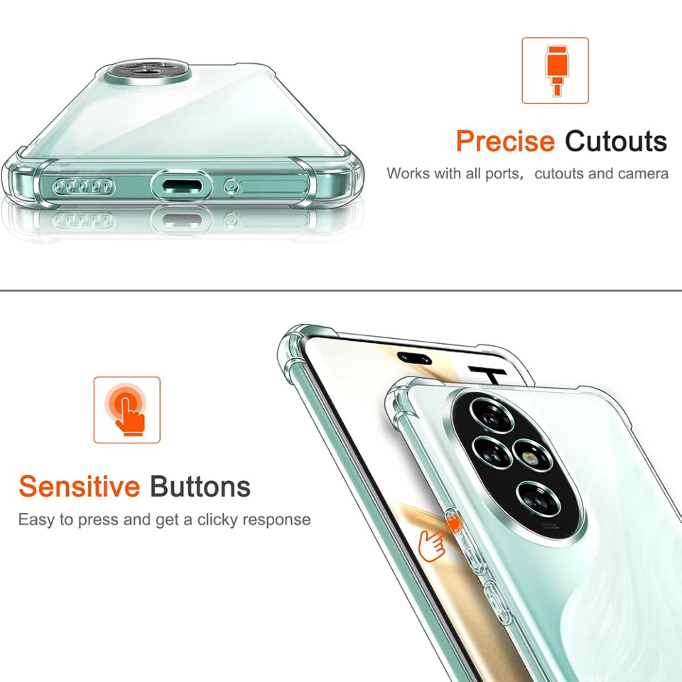 Husa pentru Honor 200 Pro , SKYDDAR INNOVATION, Shockproof Clear din Silicon Slim, Transparenta, set cu sticker - 1 | YEO