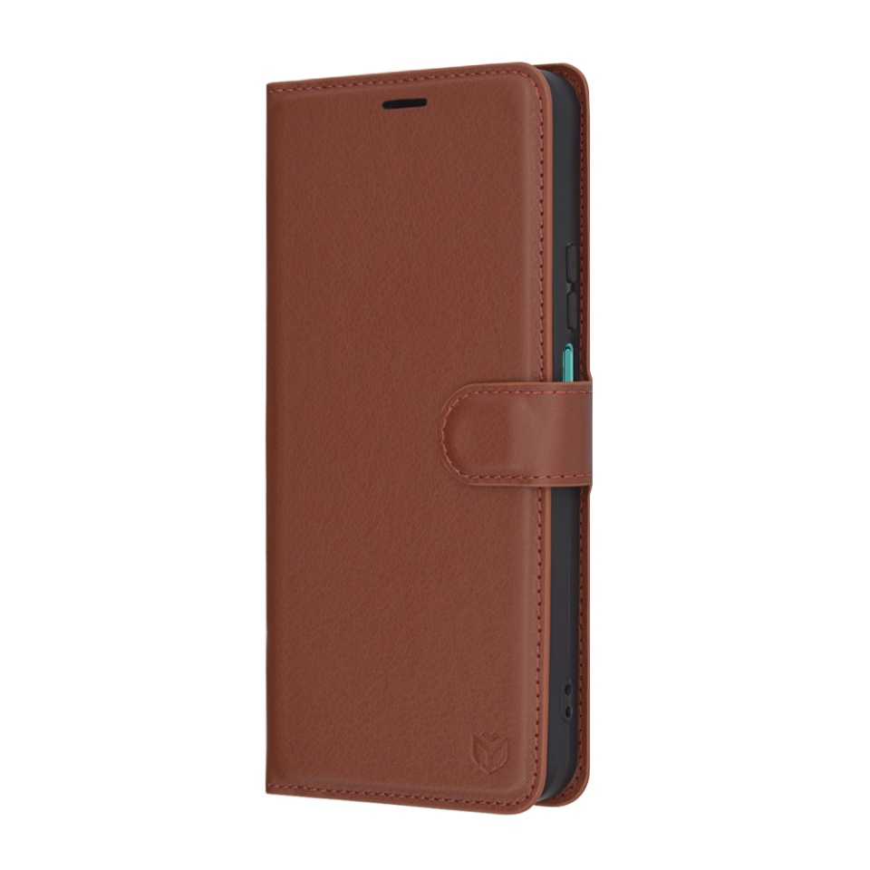 Husa pentru Honor 200 Smart / X7c, SKYDDAR INNOVATION, Leather Folio tip Carte, cu Portofel Interior, Finisaje Premium, set cu sticker, Maro - 3 | YEO