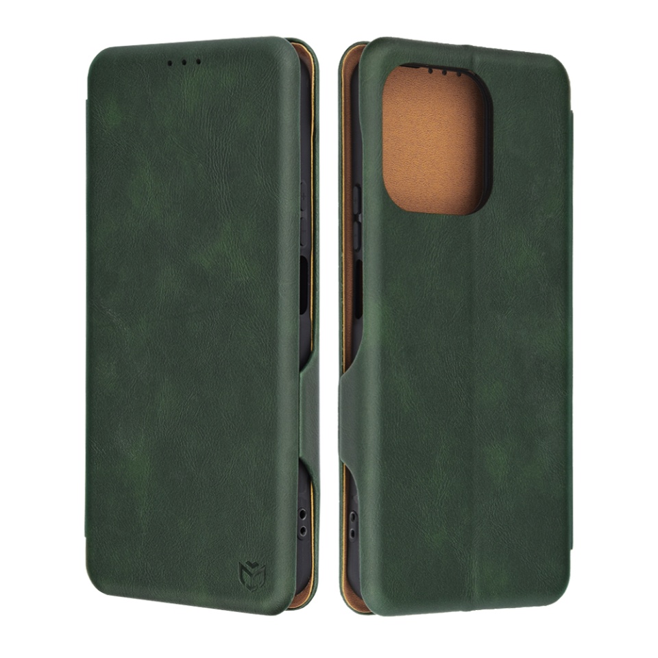 Husa pentru Honor 200 Smart / X7c, SKYDDAR INNOVATION, Safe Wallet tip carte din Piele Ecologica, Suport Carduri, Inchidere Magnetica, Verde, set cu sticker