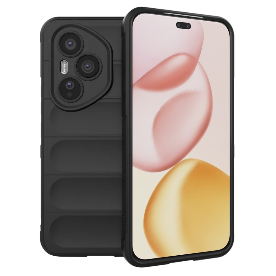 Husa pentru Honor 400 Pro, SKYDDAR INNOVATION, Magic Shield, din Silicon Mat, set cu sticker, Negru