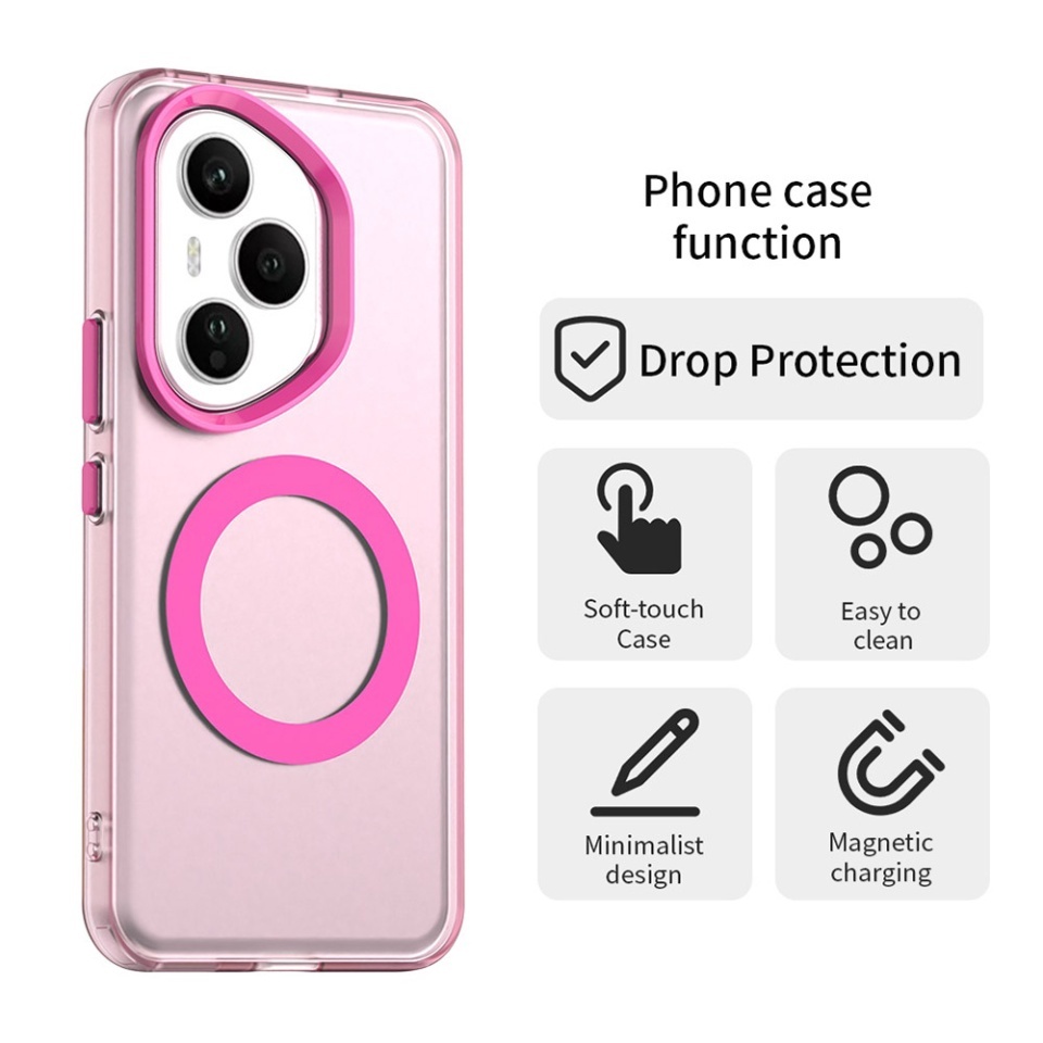 Husa pentru Honor 400 Pro, SKYDDAR INOVATION, CandyCase, Magsafe, set cu sticker, Roz - 1 | YEO