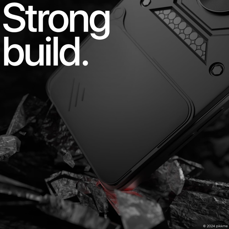 Husa pentru Honor 400, SKYDDAR INNOVATION, CamShield, Inel magnetic, set cu sticker, Negru - 3 | YEO