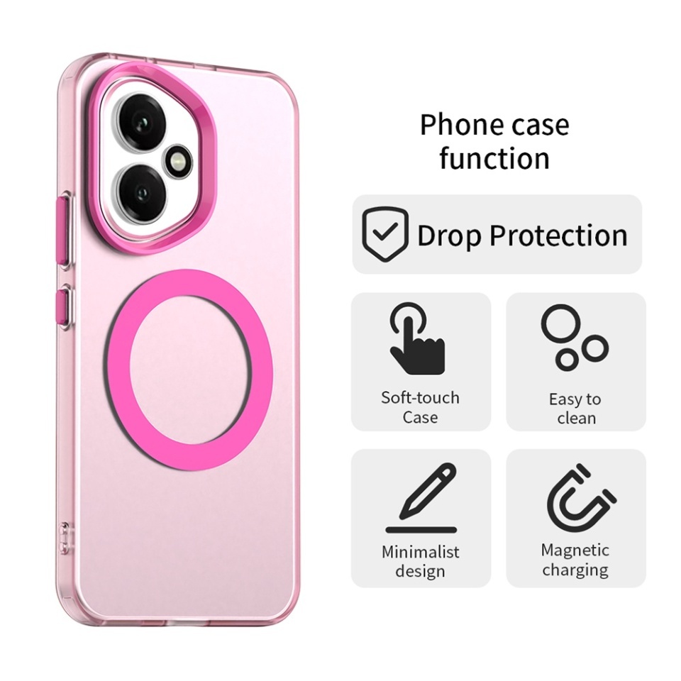 Husa pentru Honor 400, SKYDDAR INOVATION, CandyCase, Magsafe, set cu sticker, Roz - 1 | YEO