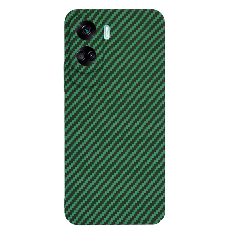 Husa pentru Honor 90 Lite, SKYDDAR INNOVATION, textura carbon, Carbonite FiberShell, set cu sticker, Verde, - 2 | YEO