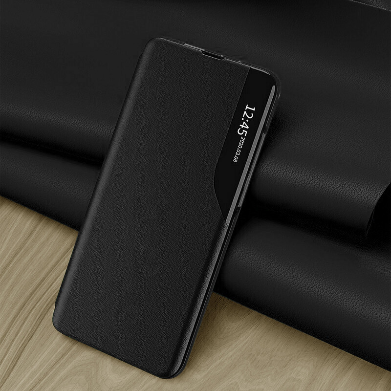 Husa pentru Honor 90 Lite tip carte, Skyddar Eco View Leather - Negru - 1 | YEO