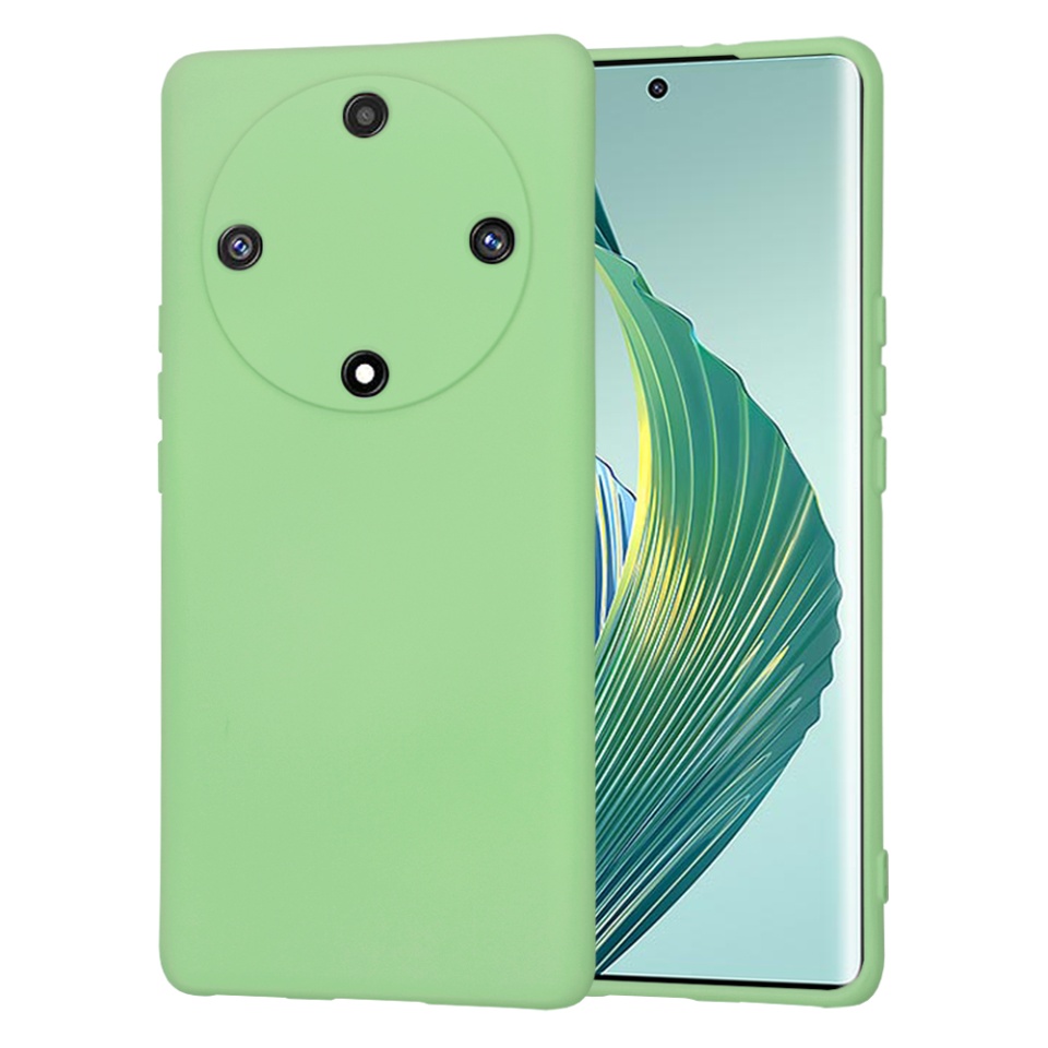 Husa pentru Honor Magic5 Lite din Silicon Catifelat, Protectie Premium, Skyddar SoftElegance - Verde deschis
