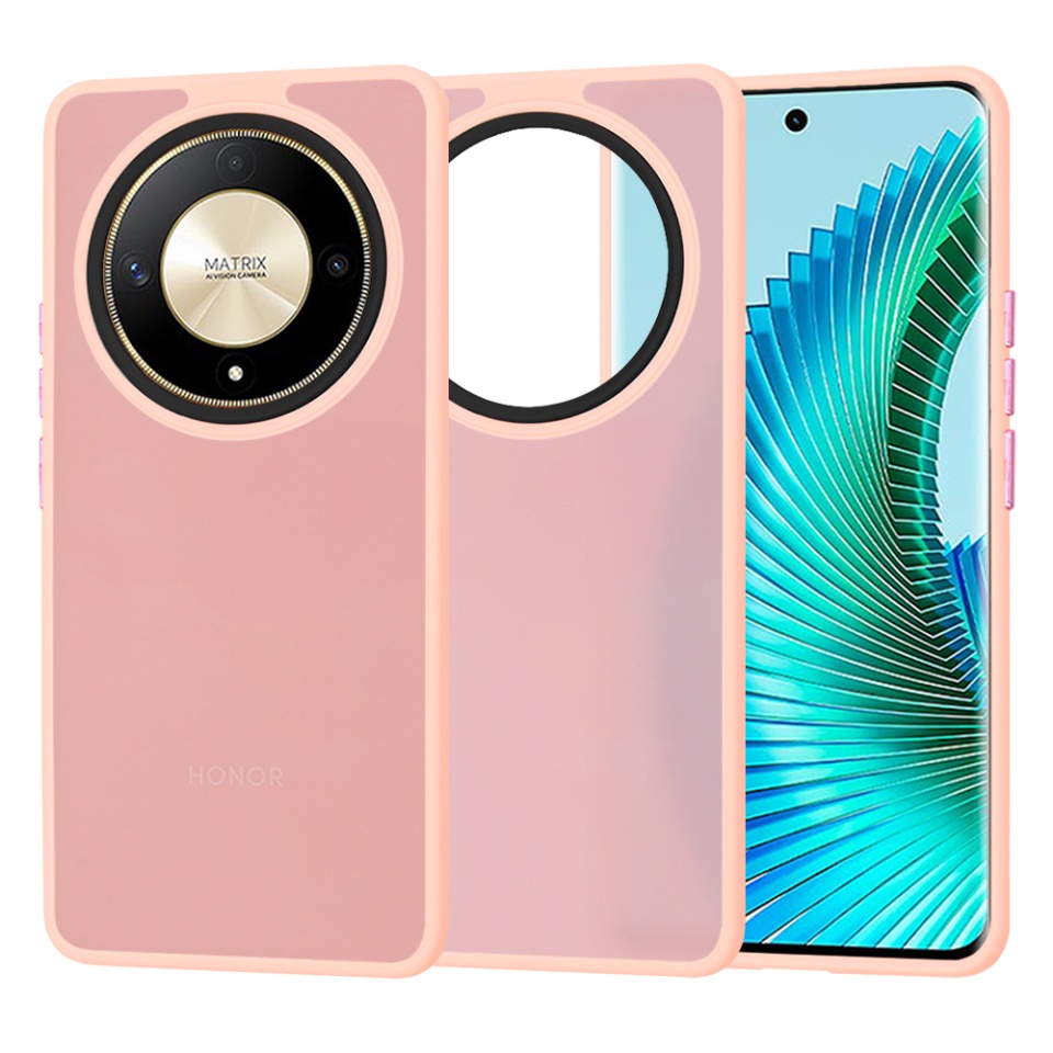 Husa pentru Honor Magic6 Lite, ce Absoarbe Cele mai Aspre Socuri, Skyddar Frosted - Roz