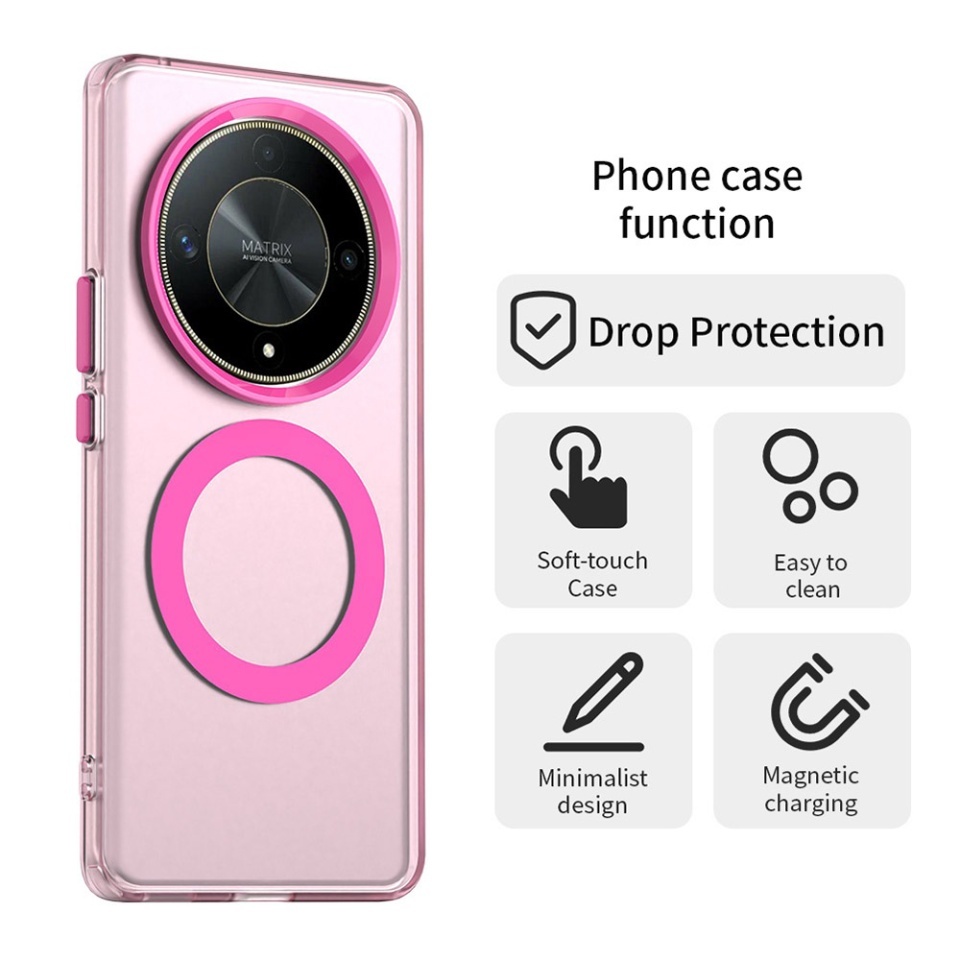 Husa pentru Honor Magic6 Lite, SKYDDAR INOVATION, CandyCase, Magsafe, set cu sticker, Roz - 1 | YEO