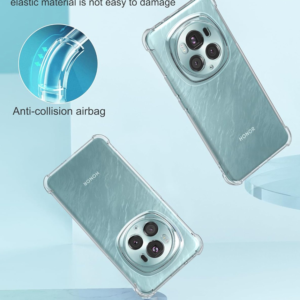 Husa pentru Honor Magic6 Pro , SKYDDAR INNOVATION, Shockproof Clear din Silicon Slim, Transparenta, set cu sticker - 3 | YEO